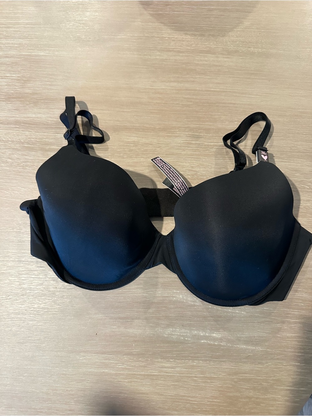 Victoria’s Secret Lightly Lined Demi Bra Black 38C NWT